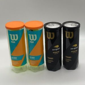 WILSON PRIME ALL COURT & US OPEN TENNIS BALLS